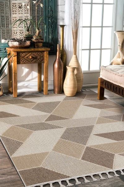 Pavia Serisi Kahve Renk Kolay Temizlenen Hav Toz Vermez Halı T-19477K