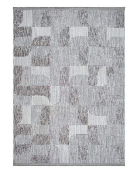 Globe Serisi Geometrik Gri Dokuma Makine Halısı C-7003