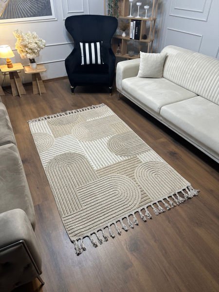 Pavia Serisi Kahve Renk Kolay Temizlenen Hav Toz Vermez Halı T-19480K