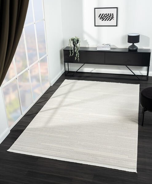 Feel Serisi Akrilik Yüksek Kalite Ekru Renk Makine Halısı FL005A