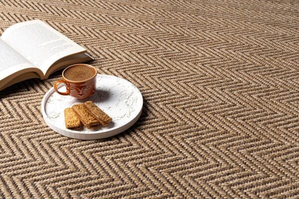 Craft Serisi Kahve Jüt Hasır Dokuma Halı S-5008