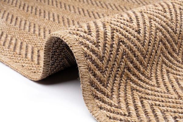 Craft Serisi Kahve Jüt Hasır Dokuma Halı S-5008