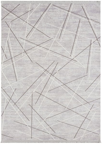 Feel Serisi Akrilik Yüksek Kalite Gri Bej Renk Makine Halısı FL006G