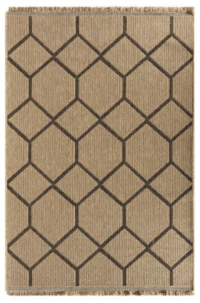 Craft Serisi Siyah Jüt Hasır Dokuma Halı S-5006