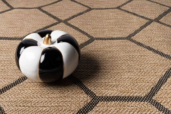 Craft Serisi Siyah Jüt Hasır Dokuma Halı S-5006