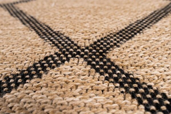 Craft Serisi Siyah Jüt Hasır Dokuma Halı S-5006