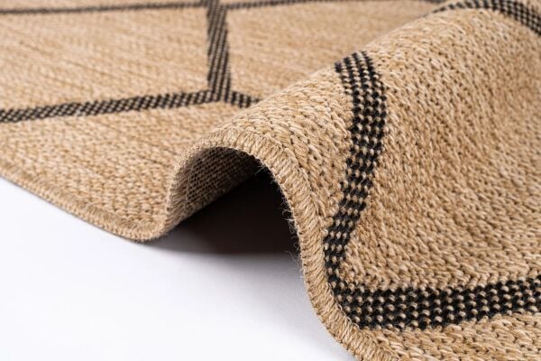 Craft Serisi Siyah Jüt Hasır Dokuma Halı S-5006