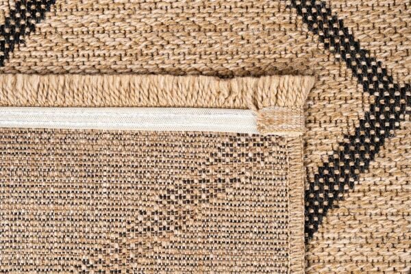 Craft Serisi Siyah Jüt Hasır Dokuma Halı S-5006