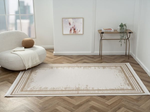 Ottowa Serisi Bej Renk Tozumaz Antialerjik Makine Halısı OT001B