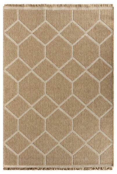 Craft Serisi Beyaz İskandinav Jüt Hasır Dokuma Halı S-5005