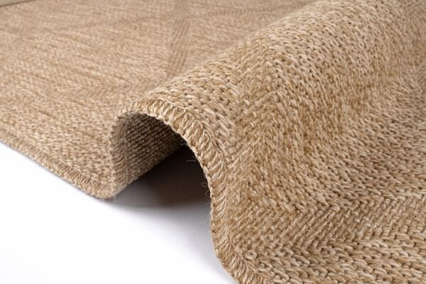 Craft Serisi Bej İskandinav Jüt Hasır Dokuma Halı S-5004