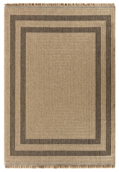 Craft Serisi Siyah Jüt Hasır Dokuma Halı S-5003