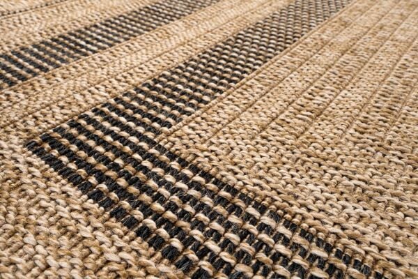 Craft Serisi Siyah Jüt Hasır Dokuma Halı S-5003