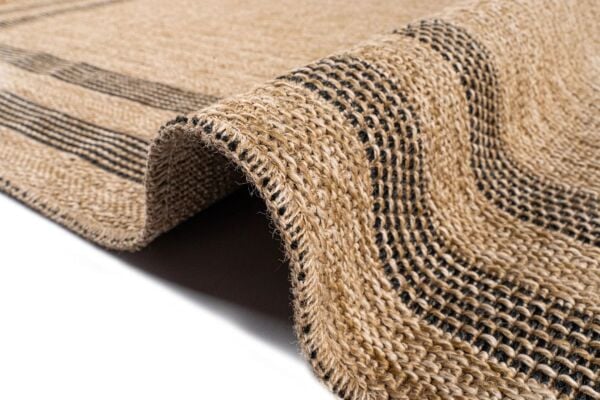 Craft Serisi Siyah Jüt Hasır Dokuma Halı S-5003