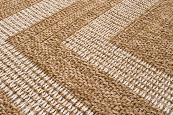 Craft Serisi Beyaz Jüt Hasır Dokuma Halı S-5002