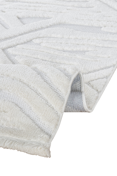 Orion Serisi Krem Renk Yumuşak Modern Makine Halısı AP-4221