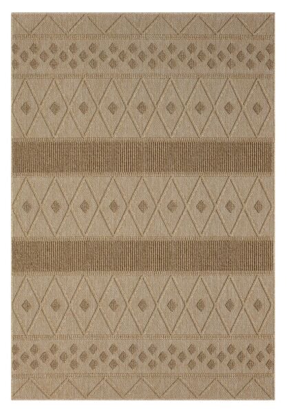 Craft Serisi Bej Kahve Hasır Dokulu Dokuma Halı S-2334