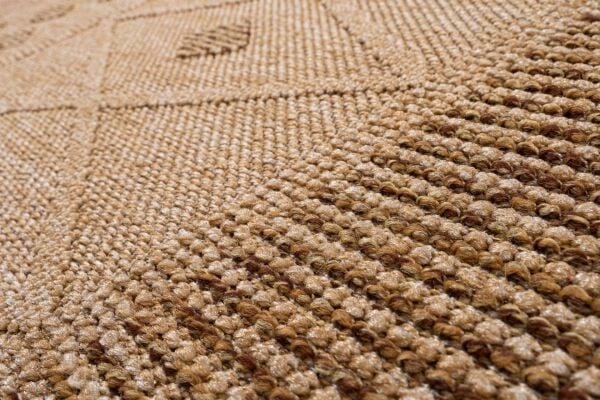 Craft Serisi Bej Kahve Hasır Dokulu Dokuma Halı S-2334