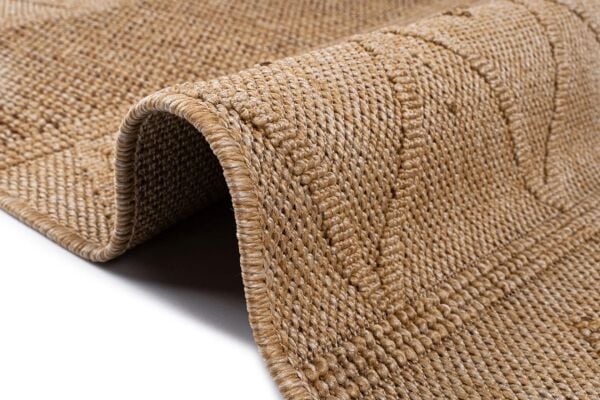 Craft Serisi Bej Kahve Hasır Dokulu Dokuma Halı S-2334