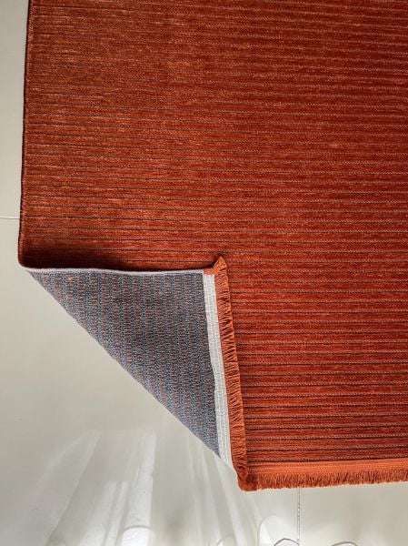 Ada Serisi Kiremit Renk Yıkanabilir Şönil Dokuma Halı GA-3230