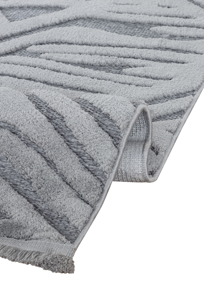 Orion Serisi Gri Renk Yumuşak Modern Makine Halısı AP-4223