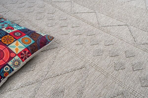 Craft Serisi Gri Renk Hasır Dokulu Dokuma Halı S-2335