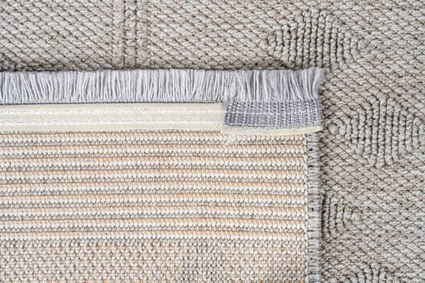 Craft Serisi Gri Renk Hasır Dokulu Dokuma Halı S-2335