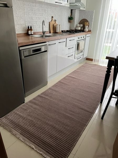 Ada Serisi Vizon Renk Yıkanabilir Şönil Dokuma Halı GA-3231