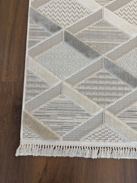 Alessa Serisi Bej İskandinav Modern Dokuma Halı T-PE01