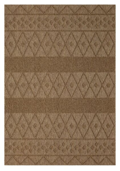 Craft Serisi Kahve Renk Hasır Dokulu Dokuma Halı S-2336