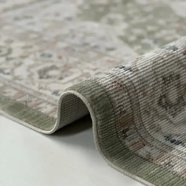 Vintage Serisi Yeşil Renk Dokuma Makine Halısı EM-E402