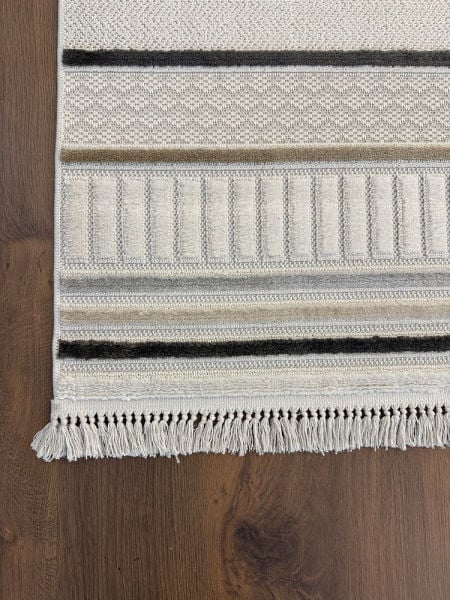 Alessa Serisi Bej İskandinav Modern Dokuma Halı T-PE03