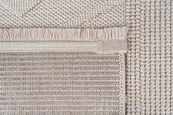 Craft Serisi Krem Renk Hasır Dokulu Dokuma Halı S-2337