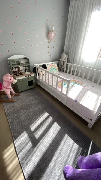 Ada Serisi Gri Renk Yıkanabilir Şönil Dokuma Halı GA-3233