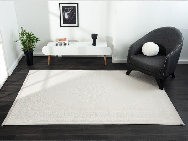 Scala Serisi Triko Akrilik Tozumaz Ekru Renk Makine Halısı SC001A