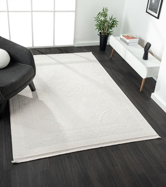 Scala Serisi Triko Akrilik Tozumaz Ekru Renk Makine Halısı SC001A