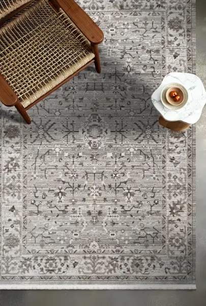 Vintage Serisi Bej Renk Dokuma Makine Halısı EM-E405