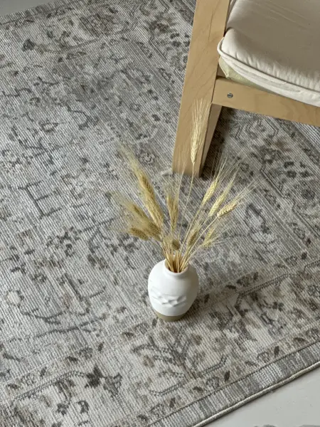 Vintage Serisi Bej Renk Dokuma Makine Halısı EM-E405