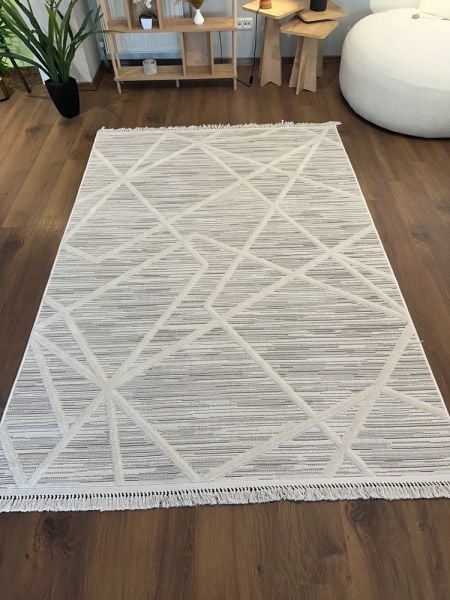 Alessa Serisi Gri İskandinav Modern Dokuma Halı T-PE04