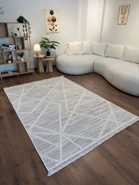 Alessa Serisi Gri İskandinav Modern Dokuma Halı T-PE04
