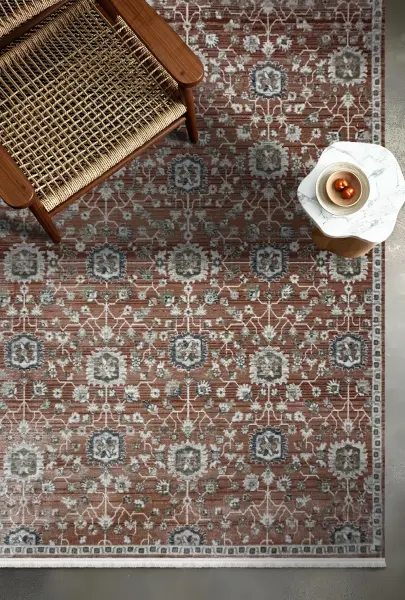 Vintage Serisi Bordo Renk Dokuma Makine Halısı EM-E406