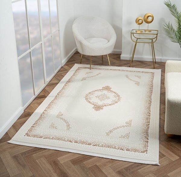 Scala Serisi Triko Akrilik Tozumaz Bej Renk Makine Halısı SC001B