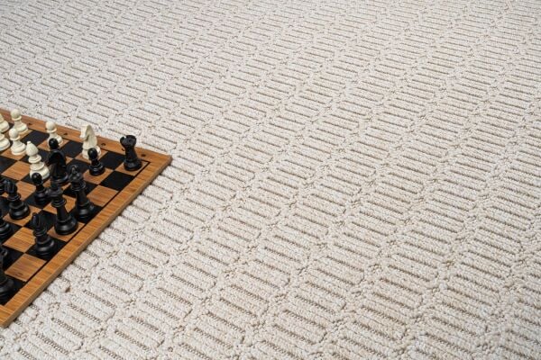 Craft Serisi Krem Renk Hasır Dokulu Dokuma Halı S-2339