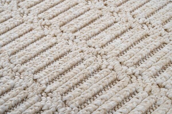 Craft Serisi Krem Renk Hasır Dokulu Dokuma Halı S-2339