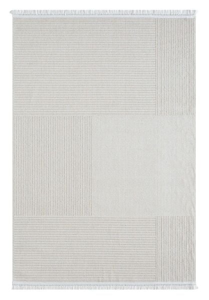 Craft Serisi Krem Renk Hasır Dokulu Dokuma Halı S-2340