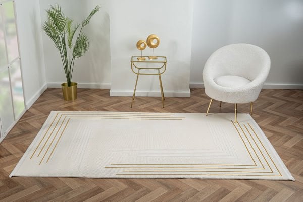 Scala Serisi Triko Akrilik Tozumaz Gold Renk Makine Halısı SC003A