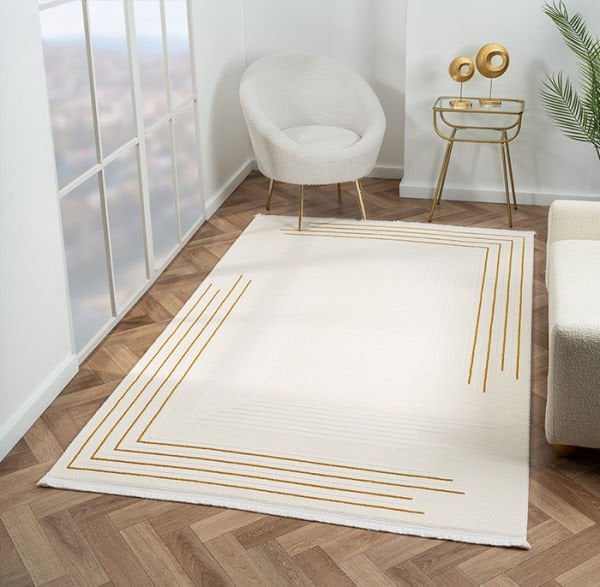 Scala Serisi Triko Akrilik Tozumaz Gold Renk Makine Halısı SC003A