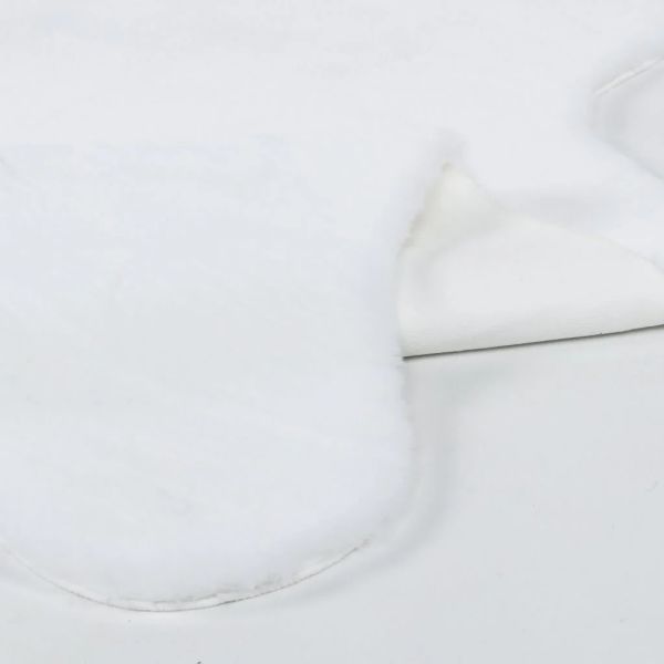 Tavşan Post Beyaz Renk Süet Taban Yıkanabilir Halı MS-32