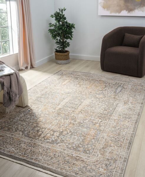 Vintage Serisi Eskitme Desen Dokuma Halı S-P10202