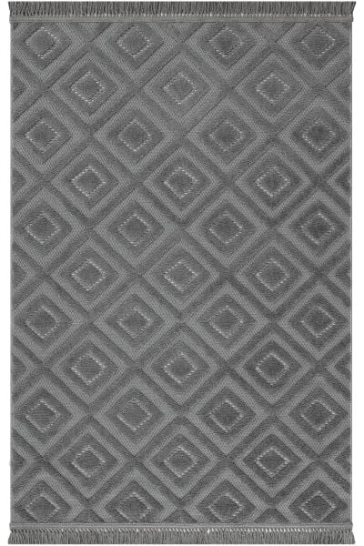 Mabel Serisi Antrasit Kaymaz Tabanlı Antibakteriyel Makine Halısı L-5449